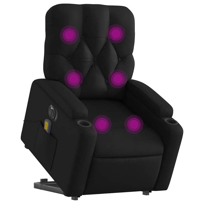 VidaXL Electric Massage Recliner Chair Black Faux Leather 3204793