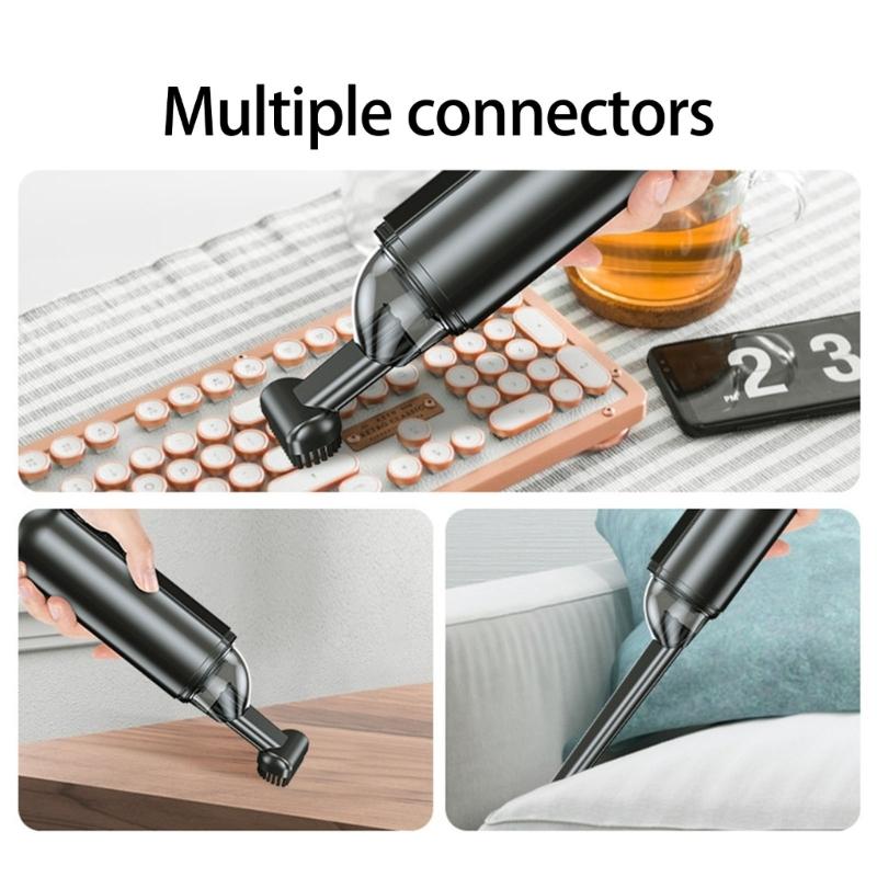 Wireless Handheld Vacuum 45W 6Kpa Suction Multi Attachments LED Indicator Low Noise Car Vacuum