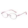 New Women Metallic Myopia Glasses High-fashion Ultra-light Full Frame Oval Design UV400 Protection Blue-light-blocking Natural