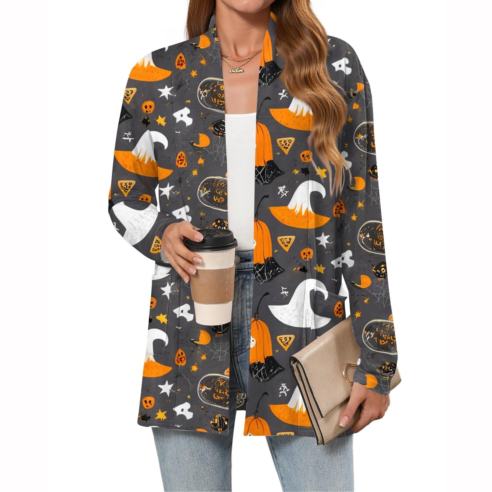 

Жіночі легкі кардигани з відкритим передом, з довгим рукавом, повсякденні, вільні, тонкі, з кишенями XXL