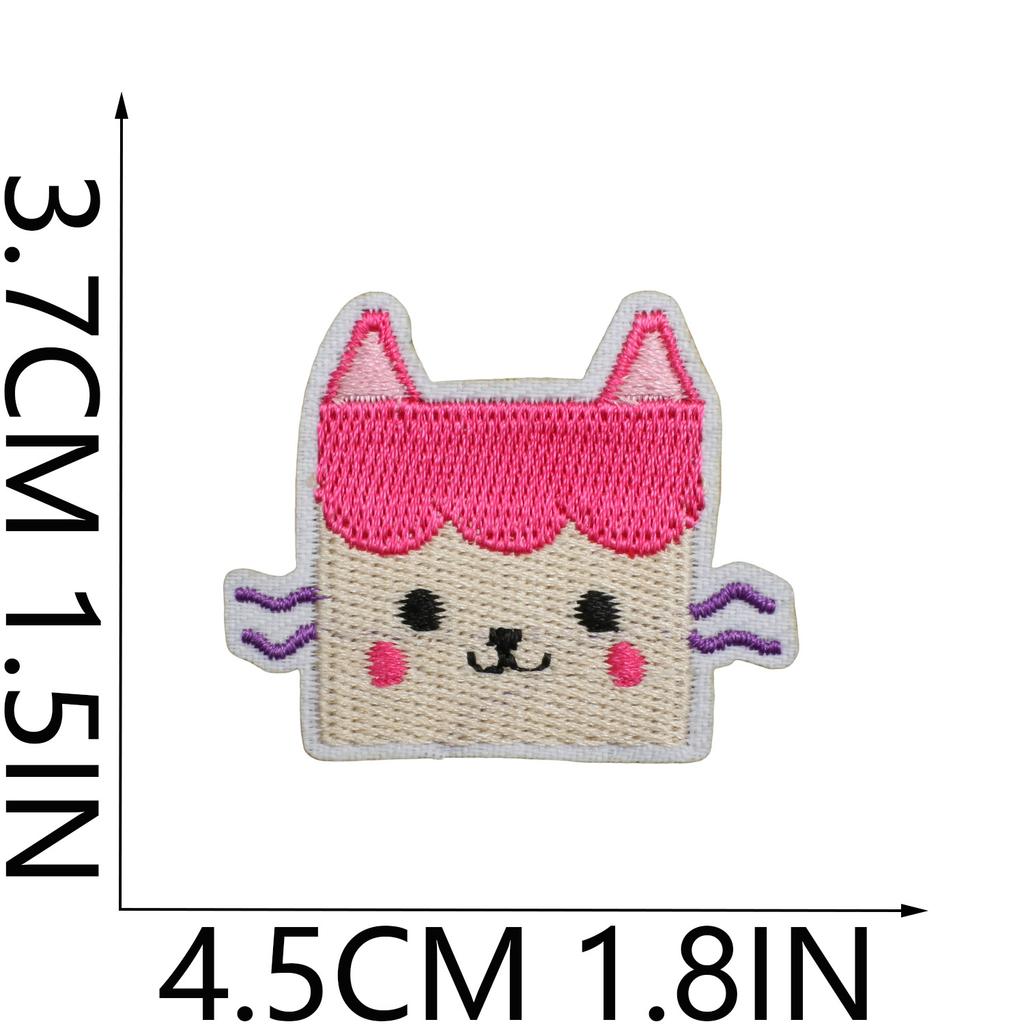 Little Girl Embroidery Cloth Sticker Pet Kitten Patch Sticker Clothes Decoration Cartoon Kitten Computer Embroidery Chapter Sticker
