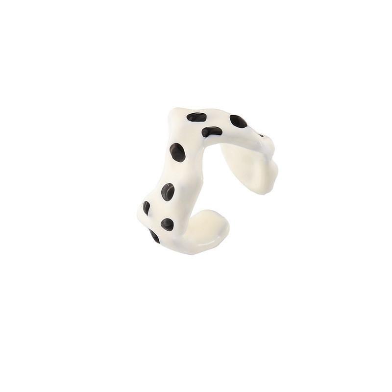 Delightful Stylish Irregular Copper Ring With Colorful Drip Glaze For Women Fashion