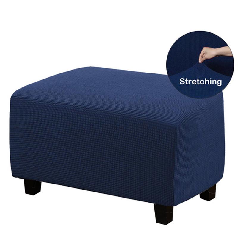 Rechteckiger Jacquard-Bezug für Ottomane, elastischer Hocker, Sofabezug, Fußstütze, Stuhlbezug, Möbelschutzbezüge NEU
