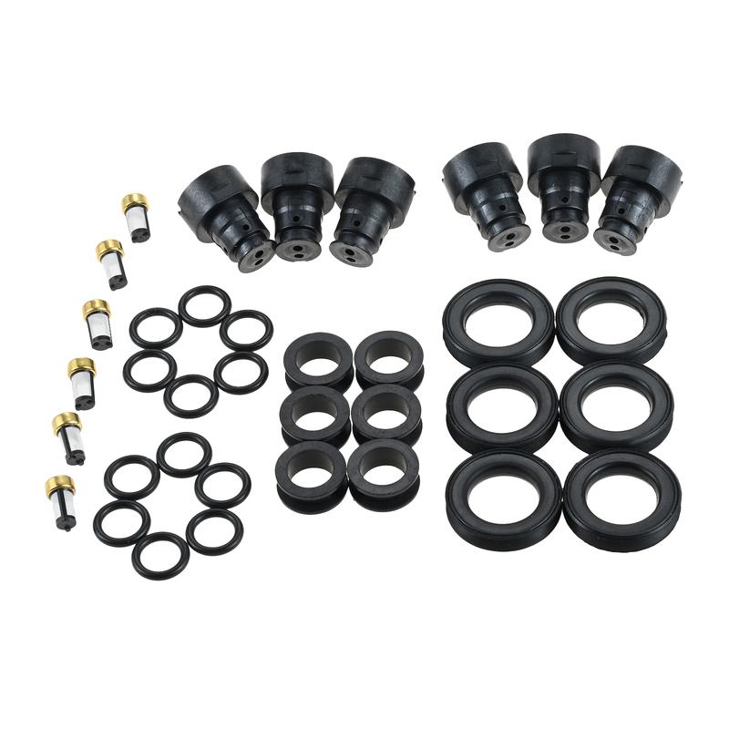 6 Sets Car Fuel Injector Rebuild Kit O-rings Seals Filters Caps for Toyota 3.4 V6 M717 4G1597 1580561 FJ585 23250-62040 5VZFE