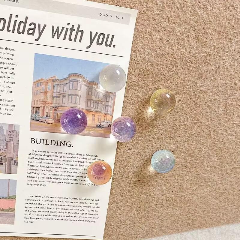 Cross-border Transparent Glitter Pushpins for Photo Wall and Cork Board Decor