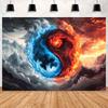 Ice and Fire Fusion Theme Backdrop Shocking Water Fire Elements Party Decoration Background Photography Studio Supplies Banner
