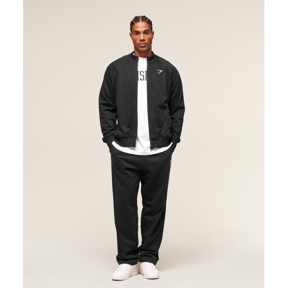 Gymshark Crest Oversized Track Jacket Black A3b8t Bb2j