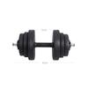 SONGMICS 2-in-1 Dumbbells Set, 2 X 10 Kg Adjustable Dumbbells with Extra Barbell Bar, Plastic-Coated Weight Plates, Fitness Exercise, Home Gym, Black