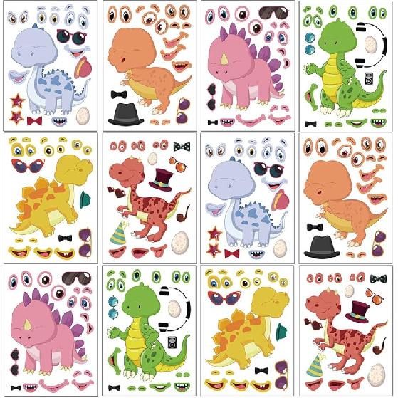 24 Sheets 8.27''×5.9'' Make Your Own Robot Stickers for Kids Toddlers, Make a Face Stickers for Kids Party Favors Activities