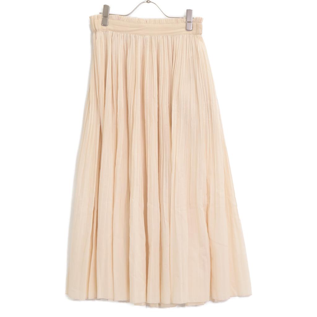 BALLSEY 23Stainless Steel Light Beige Hybrid Mini Slave Pleated Long Skirt skirt 36 light beigeUsed