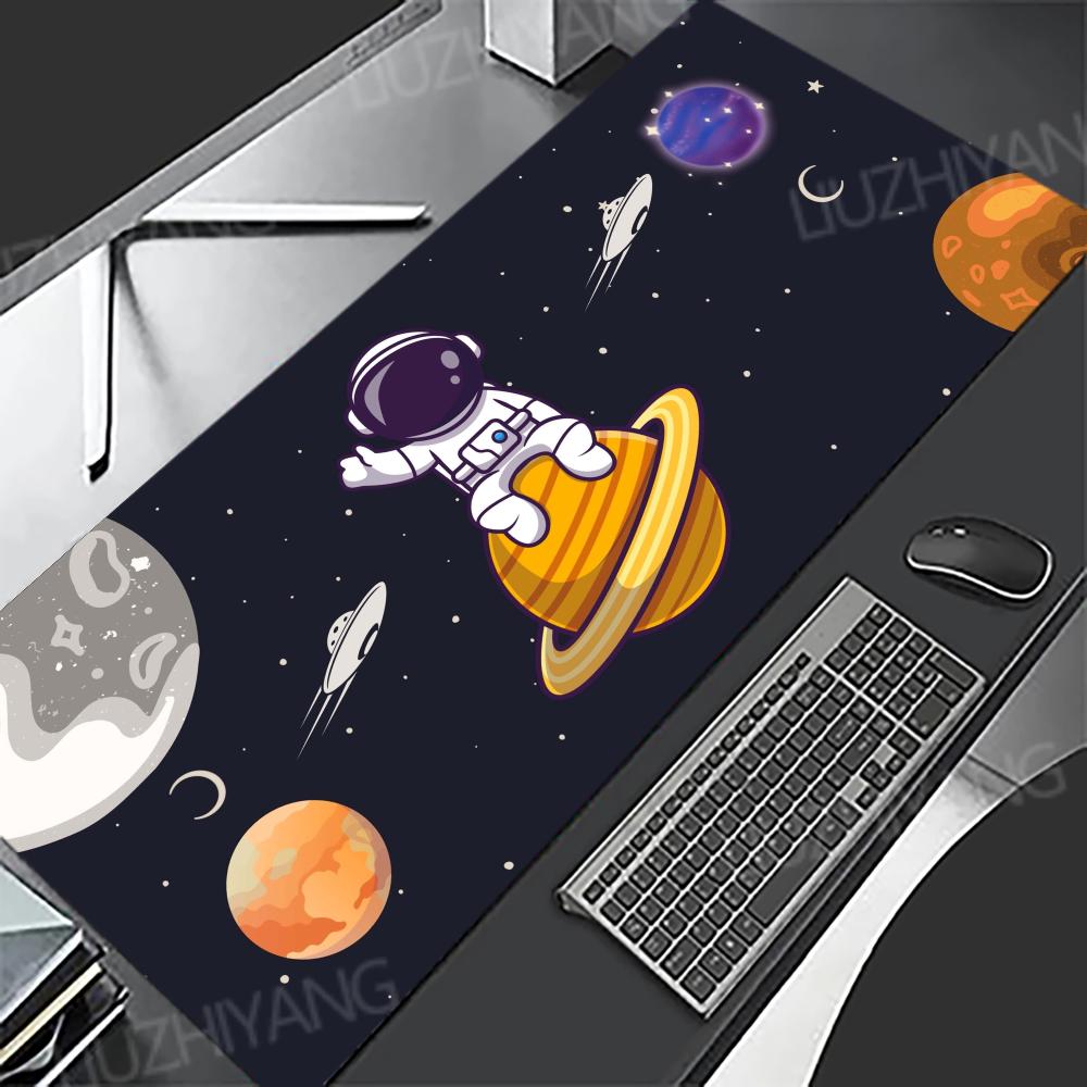 Kawaii Space Astronaut Mouse Pad Large Keyboard Deskmat Moon Mice Pads Gaming Accessories Desktop Decor Gamer PC Long Mausepad