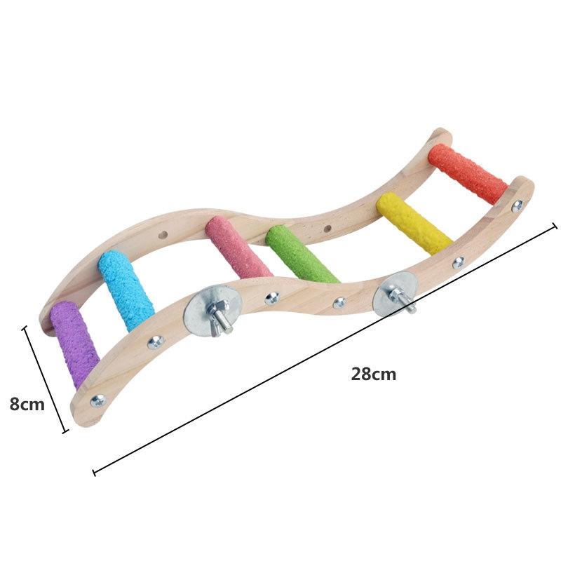 /6/8-stufige Vogelkletterleiter Vogel mattierter Stab Papageienkralle Zahnschleifstange Sitzstange Spielzeug Interaktives Vogelzubehör