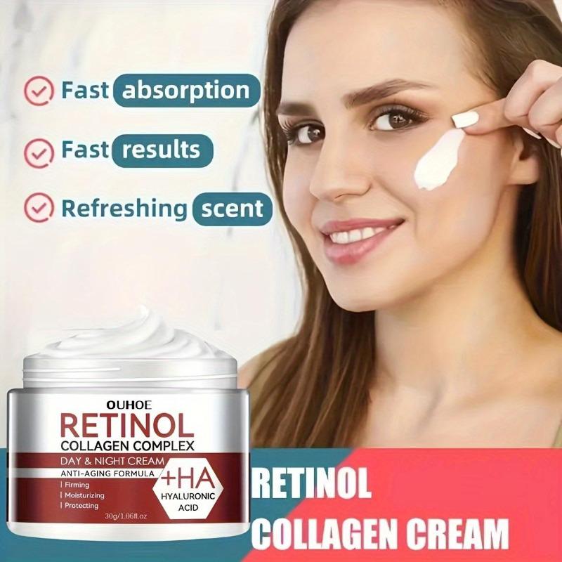 Retinol Collagen Complex Krem na dzień i na noc z kwasem hialuronowym, głęboko nawilżająca i ujędrniająca skórę, do codziennej pielęgnacji skóry twarzy