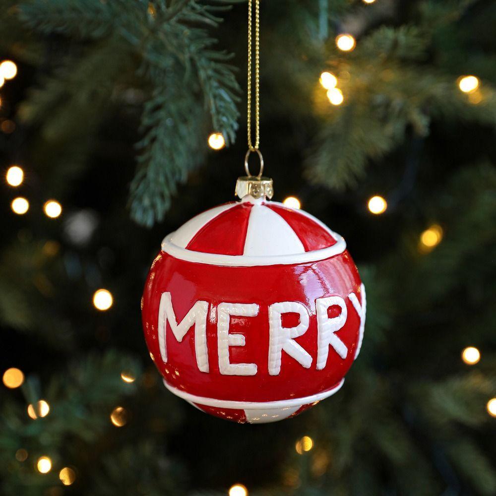 Plastic Christmas Tree Pendant Manual Painted Red&white Christmas Decorations Santa Claus Figurine Xmas Tree Hanging Bauble