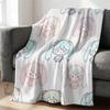 Hatsune Miku Pastel Chibi Print Flannel Throw Blanket Bedroom Decor Cute Anime Nap Blanket Air Conditioner Throw Sofa Throw Cove