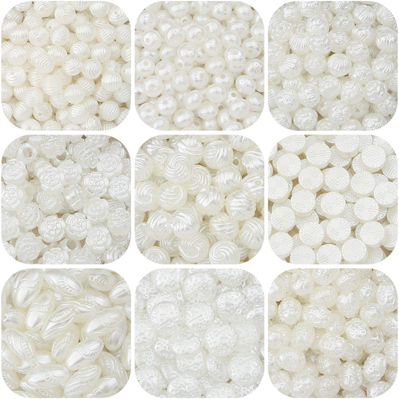 20 g/sac de moda forme mixte margele din plastic ABS perla margele libere pentru colier, bratara, cercei, bricolaj, bijuterii, accesorii pentru confectionarea manuala