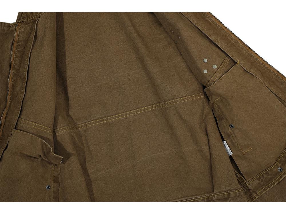 Jachetă Patchwork cu Guler Înalt pentru Bărbați, Stil Stradal European și American - Trendy, Versatilă, Croială Largă, Top de Lucru.