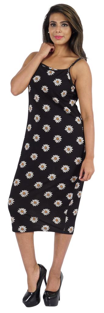 Inkmeso Womens Sexy Spaghetti Strap Dress Printed Bodycon Club Party Midi