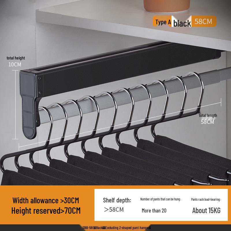 Telescopic Pull-Out Trouser Rack for Wardrobes