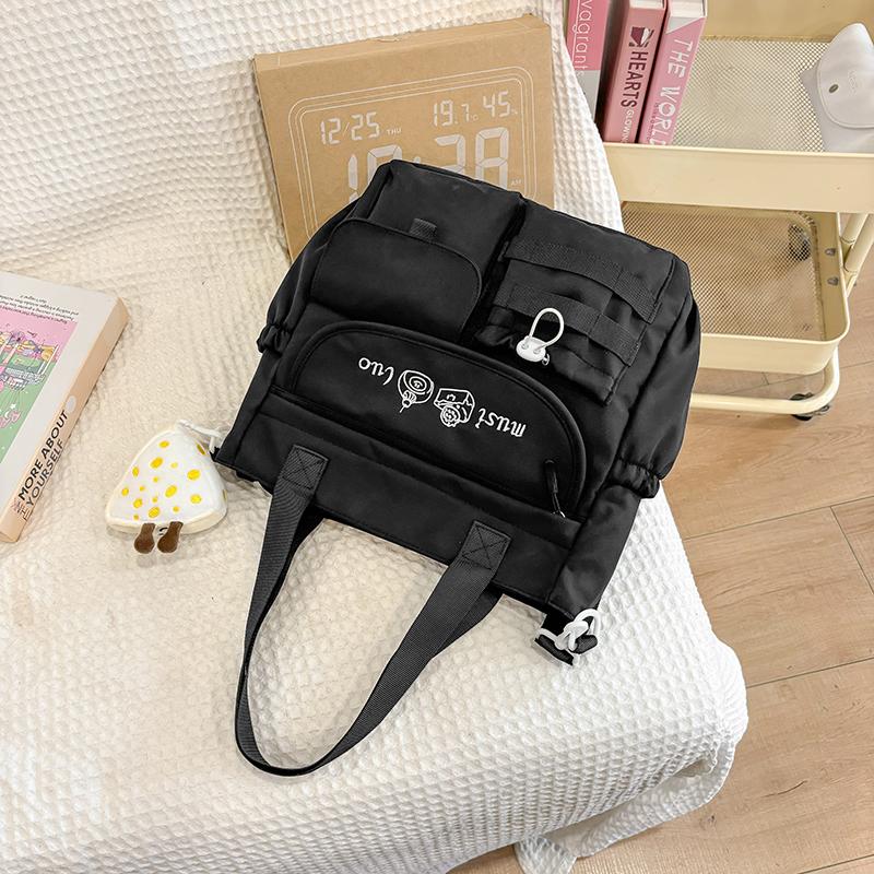 Damska Torba na Ramię Torba Studencka Color Block Torba Crossbody z Portmonetką