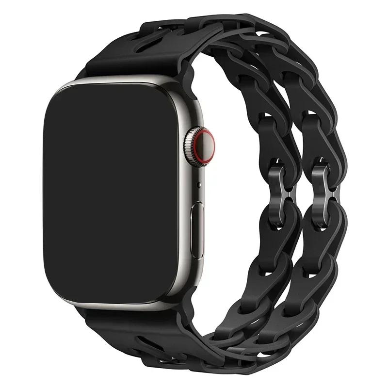 Silicone Strap for Apple Watch Ultra 2 Band 49 44 45 46 42 38 40 41mm Sport Correa Bracelet for Iwatch Series10 9 8 7 6 5 Se 4 3