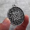 Viking Slavic Style Stainless Steel Medal Pendant Necklace Retro Mens Jewelry