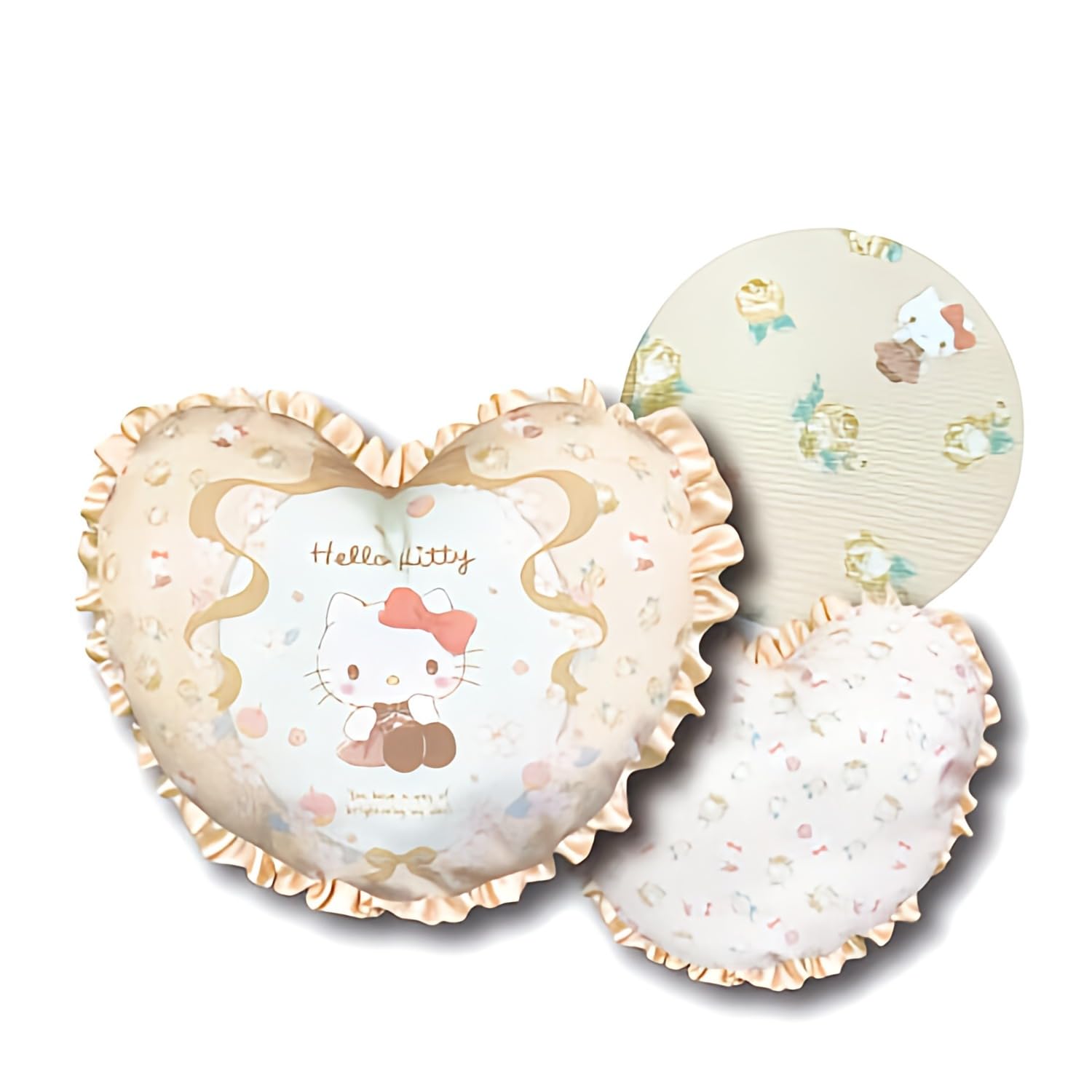 

Hatayama Shoji Sanrio Heart Cushion, Frill, Hello Kitty, Size: Approx. H34 x W37 x D10cm, Product Number: 33202129
