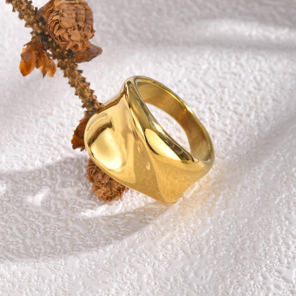Wide Statement Rings For Women, Stainless Steel Chunky Thumb Band Ring, Non Tarnish Minimalist Jewelry
