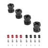4PCS RC Wheel Hex Spacers 12mm Dia 15mm Length Hex Hub Extenssion with Metal Locking Lug Nut and Loc