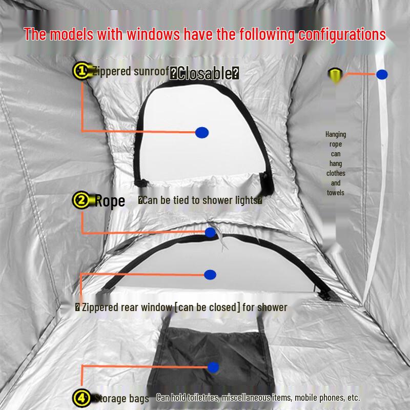 ZISIZ Portable Insulated Outdoor Shower Tent