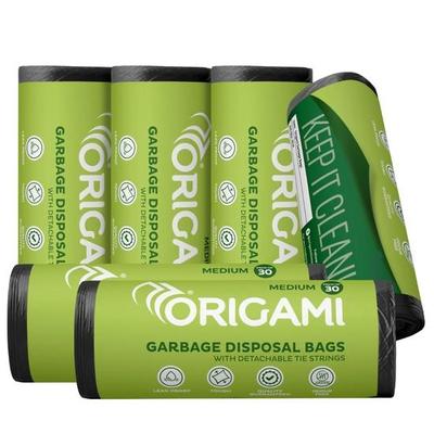 Origami Garbage Bags for Dustbin | Medium Size 180 Count (30 Bags X 6 Rolls) | 19 X 21 Inch Disposable Trash Bags