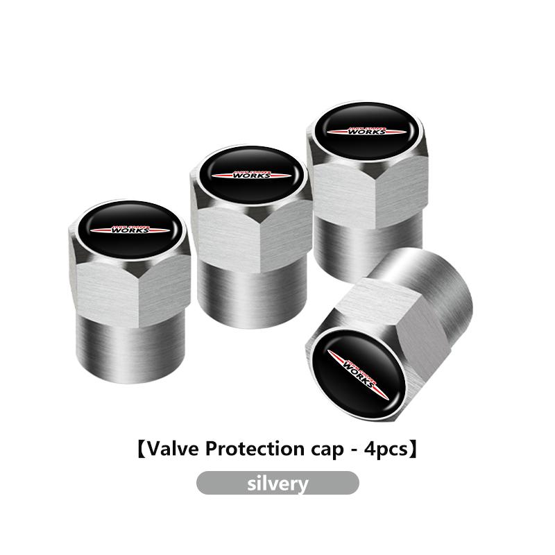 

4Pcs Car Wheel Tire Stem Valve Protection Cap Dustproof Cover For MINI Cooper Works R56 F56 R53 R60 Clubman JCW Countryman