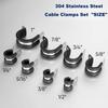 68PCS 304 Stainless Steel Rubber Lined P-Clip Cable Clamps 8 Sizes R-Type Cushioned Pipe Hose Tube Wire Management Kit with Box