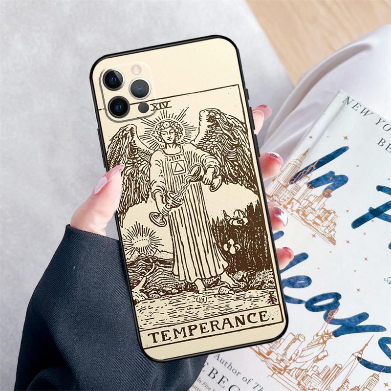 Tarot Card Astrology Sun Moon Lover Phone Case For iPhone 16 Pro Max 11 12 13 Mini 14 15 Pro Max XR 15 16 Plus 16e Cover Coque