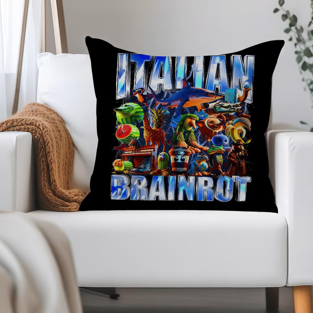 ITALlAN B-brainrot Creative A-animal Pillow Case Applicable Space For Guest Rooms Interiors Cars Office House Decoration