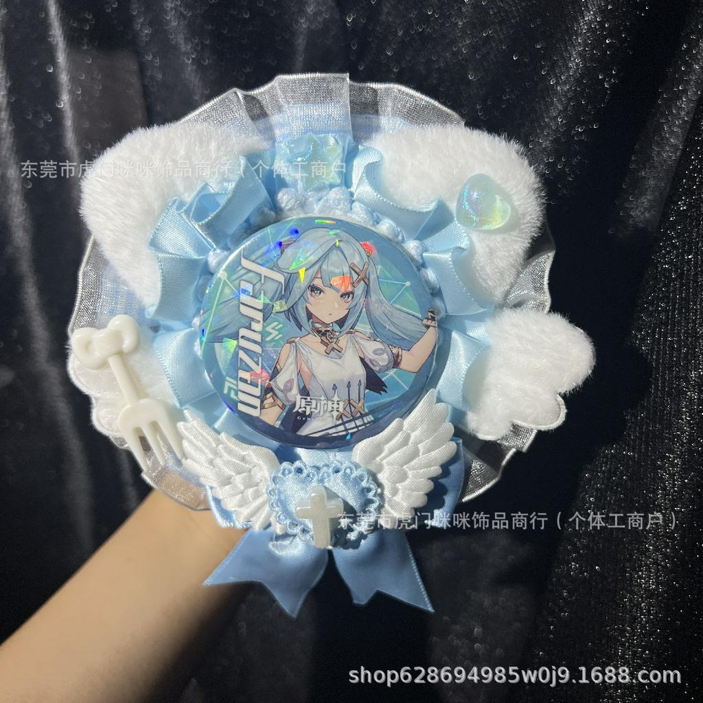 Cute Angel Wings Puchi Cabbage Original Handmade Lace Valley Beauty Badge Pain Bag Peripheral Accessories 58mm