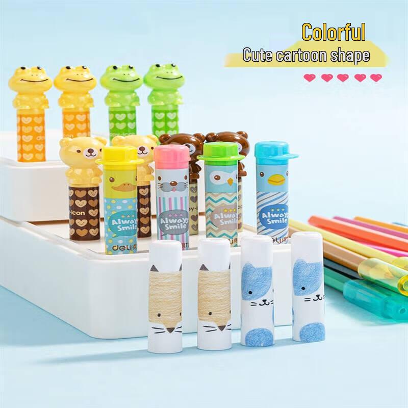 Deli Cartoon Pencil Grips & Cap Set