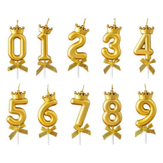 Number Cake Topper Candles 0-9 Cake Number Set Reusable Acrylic Cake Number Stand for Birthday Anniversary Milestone Celebrations