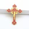 Metal Enamel Crystal Flower Crucifix Cross Spiritual Religious Jesus Catholic Blessing Faith Gifts Prayer Church Decor 2024 New