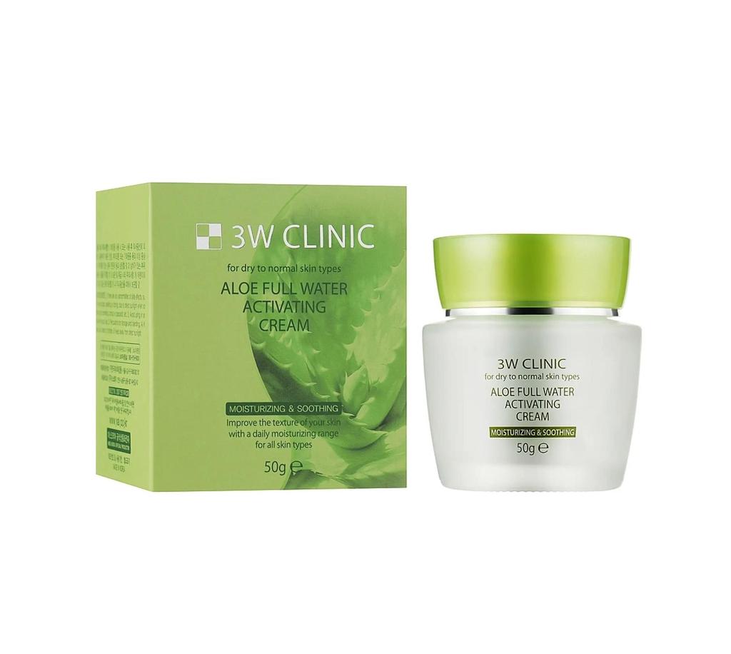 Увлажняющий крем для лица Алоэ вера Aloe Full Water Activating Cream 3W Clinic 50 мл