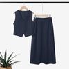 ZANZEA Women Sleeveless Vest Tops and Midi Skirts Summer Two Piece Suit Sets