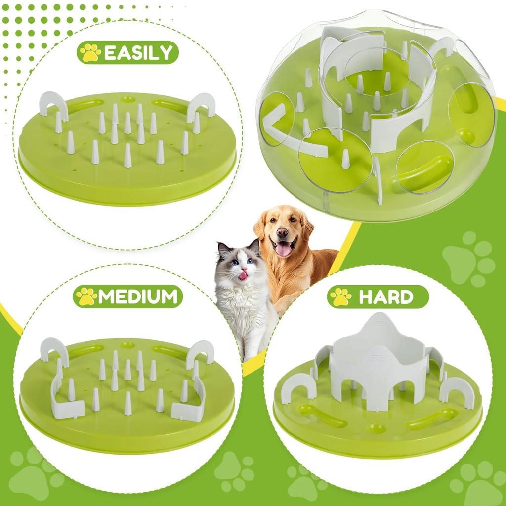 Slow Feeder Easy to Clean Gradual Feeding Pet Feeder Promoting Digestion for Pet, Slow Food Bowl ABS Interactive Anti Slip Pet