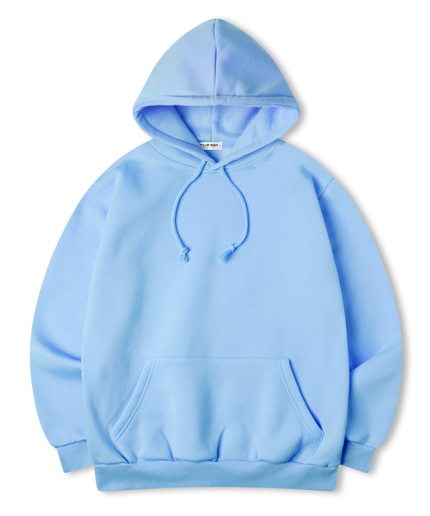 Essential Regular Brushed Fleece Hooded Sweatshirt Sky