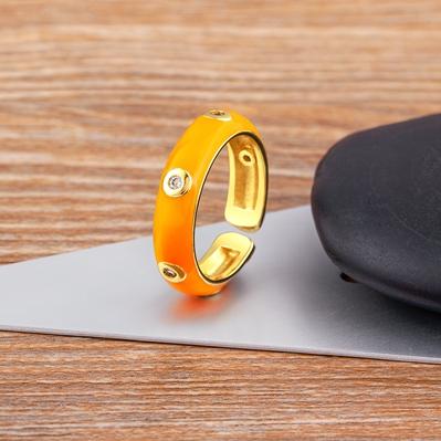 Nidin High Quality Enamel Dripping Oil Candy Colors Open Adjustable Ring Women Girls Fashion Boho Style Jewelry Friendship Gift