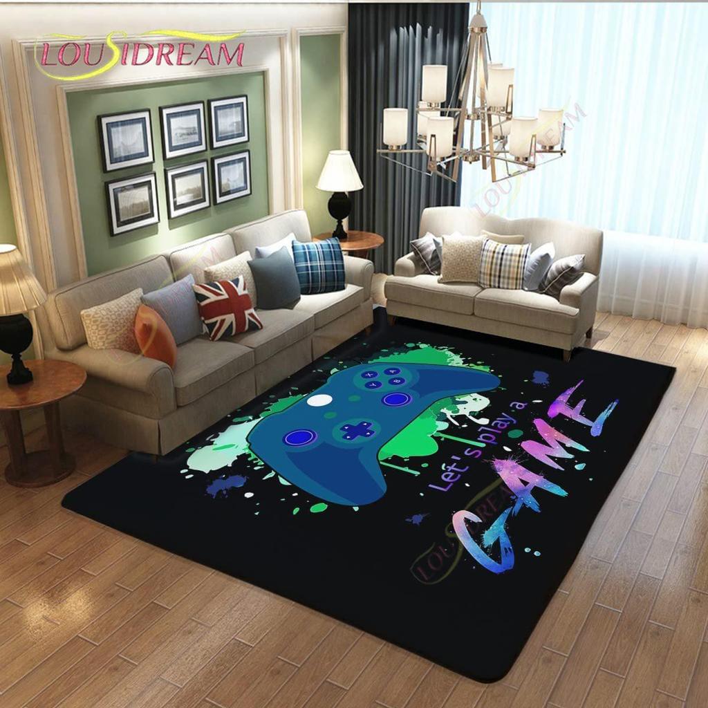 Anime Gamepad Pattern Area Matta, Sovrum Vardagsrumsmatta, Golvmatta Ståmatta, Lekmatta för barn, Golvmatta för badrum, Områdesmatta