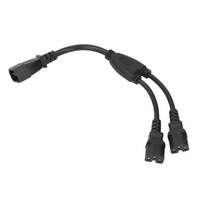 Power Cable Splitter Y Shape 30cm IEC320 C14 Male To 2 C15 Female Power Adapter Cord 10A 250V