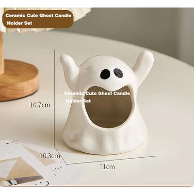 Halloween Ghost Candlestick Cute Ghost Creative Restaurant Tabletop Aromatherapy Candle Decoration Atmosphere Decoration