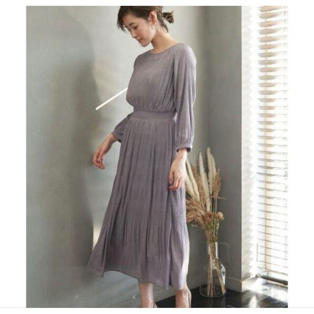 Rope Picnic Pleated shirring dress Beige Greige 38