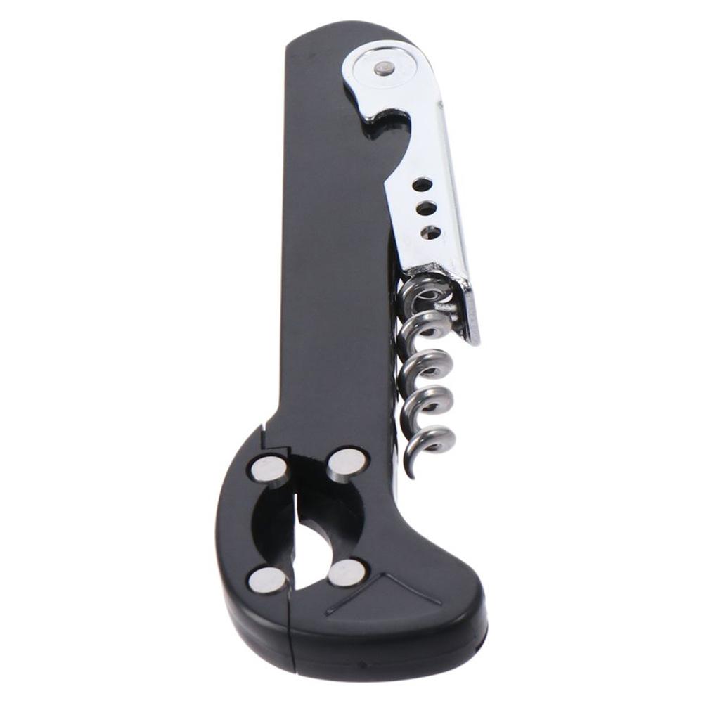 2 pcs Black Multifunctional Red Wine Bottle Opener Three in One 5.7 Inches Stainless Steel Bottle Opener Red Wine Bottle Opener