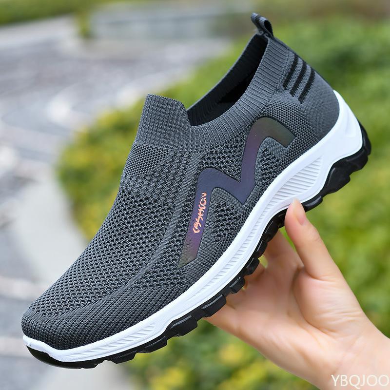 Spring summer mesh men's sports shoes with soft sole soft surface anti slip wear-resistant simple comfortable shoes